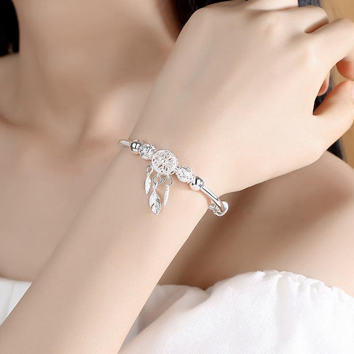Silver Adjustable Dreamcatcher Bracelet - Aiyana-Nora Luxe