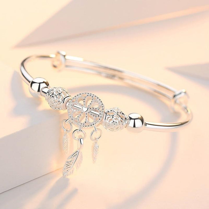 Silver Adjustable Dreamcatcher Bracelet - Aiyana-Nora Luxe