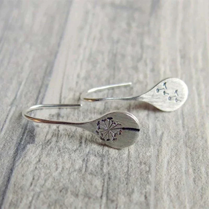 Silver Dandelion Earrings - Amira-Nora Luxe