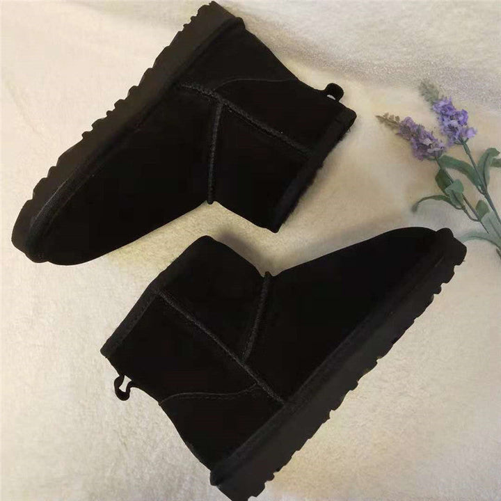 Single High Leather Women's Snow Boots - Nora-Beige-2.5-Nora Luxe