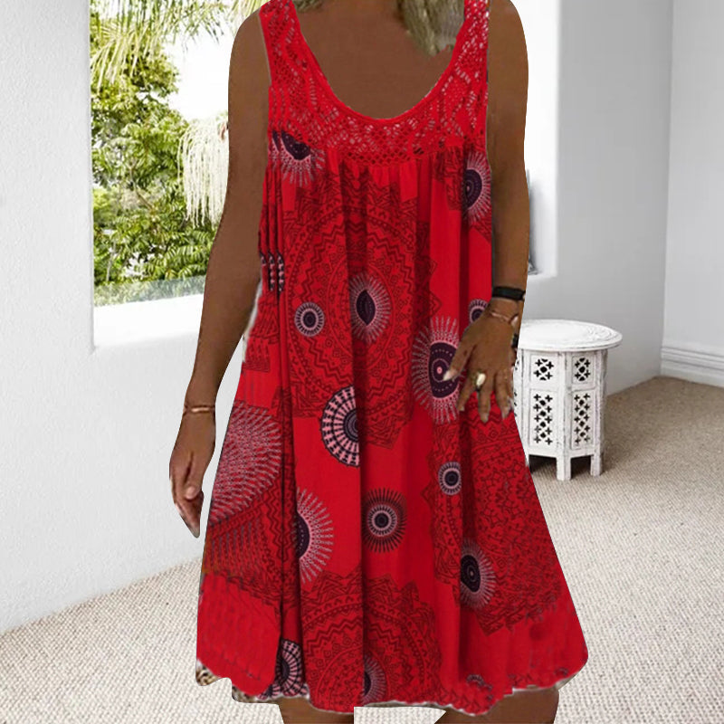 Sleeveless Summer Dress – Miranda | Airy & Comfortable-Red-S-Nora Luxe