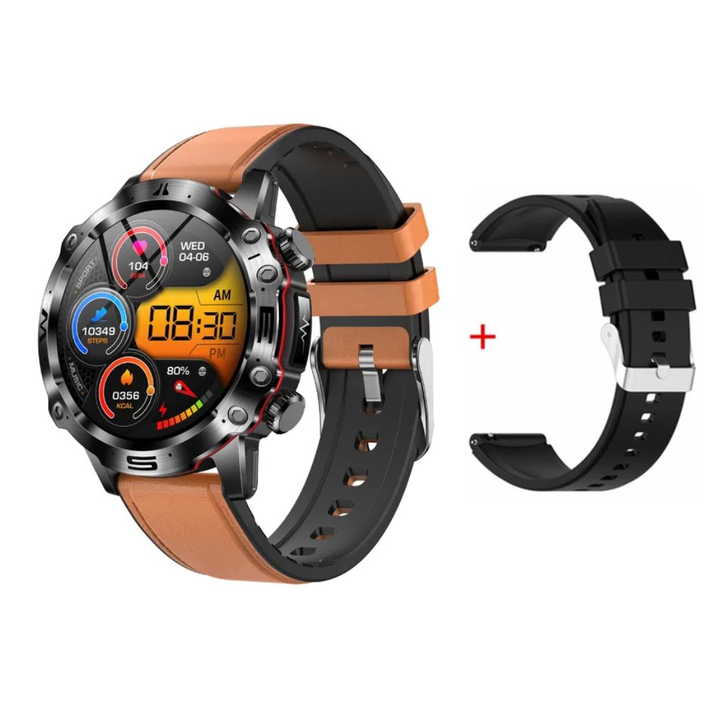 Smart Health Tracker with Glucose and ECG Measurement - HealthPro-Brown + bracelet-Nora Luxe