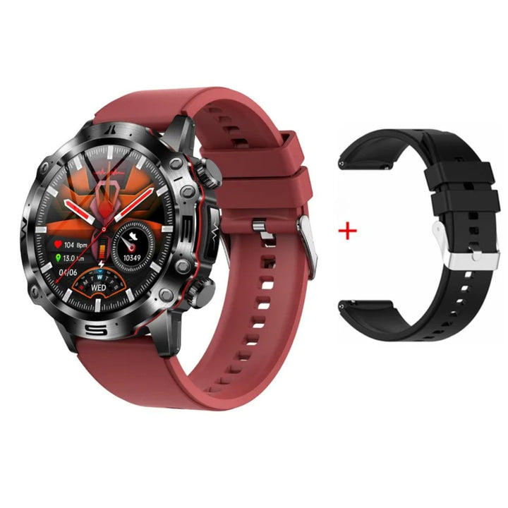 Smart Health Tracker with Glucose and ECG Measurement - HealthPro-Red + band-Nora Luxe