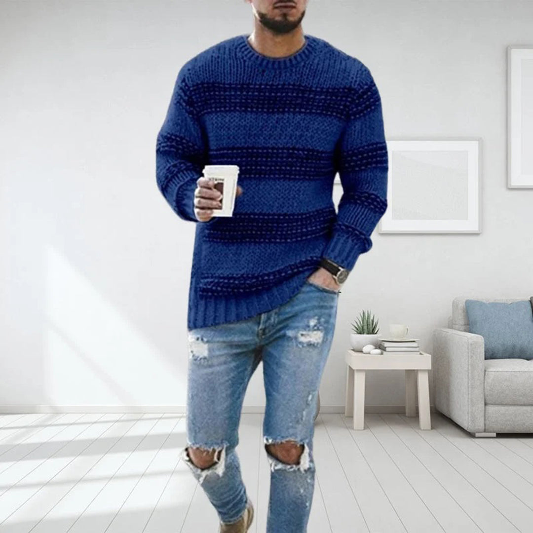 Soft and Comfortable Men's Sweater - Finn-Blue-S-Nora Luxe