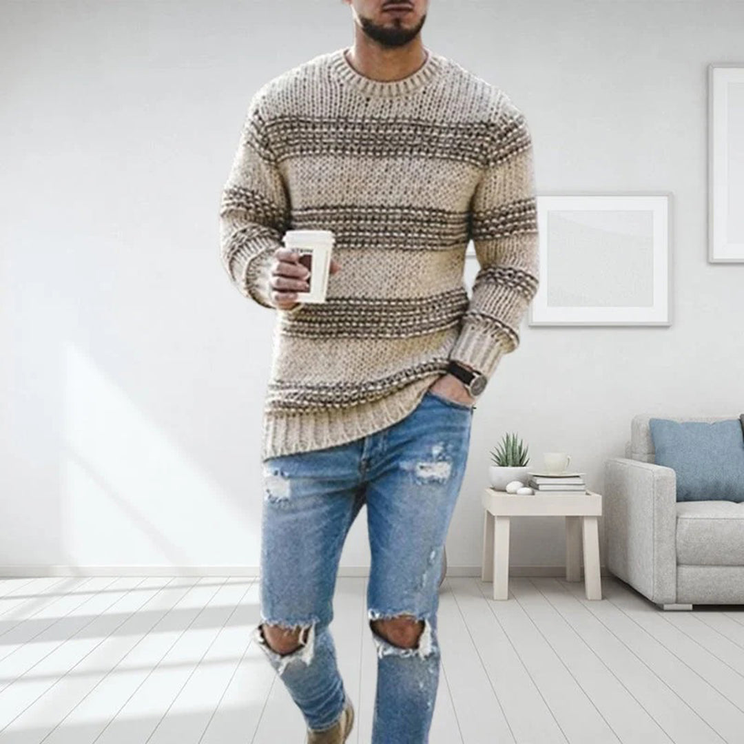 Soft and Comfortable Men's Sweater - Finn-Khaki-S-Nora Luxe