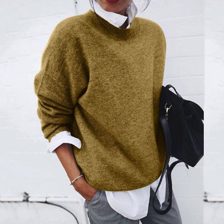 Soft Cashmere Women's Sweater - Elise-Yellow-XS-Nora Luxe