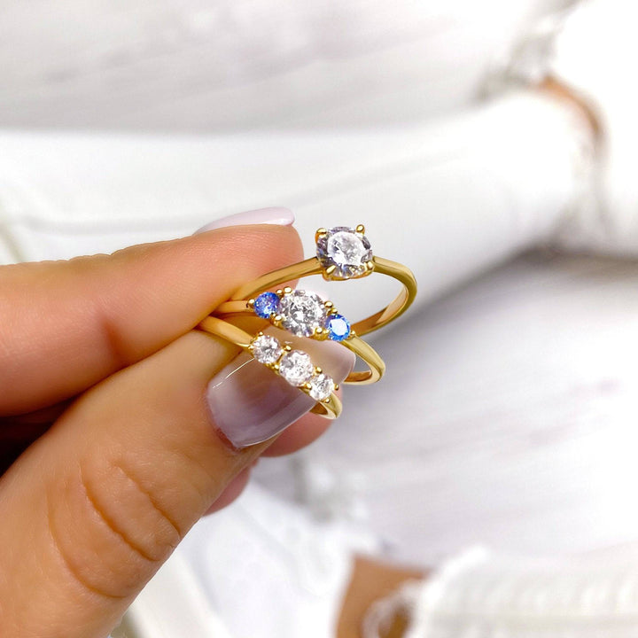 Solitaire Zirkonia Ring - Elena-Silver-5-Nora Luxe