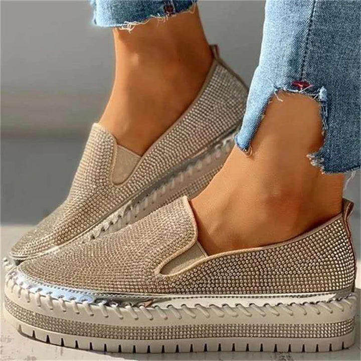 Sparkling ladies' loafers with comfort sole – Teyla-Silver-3-Nora Luxe