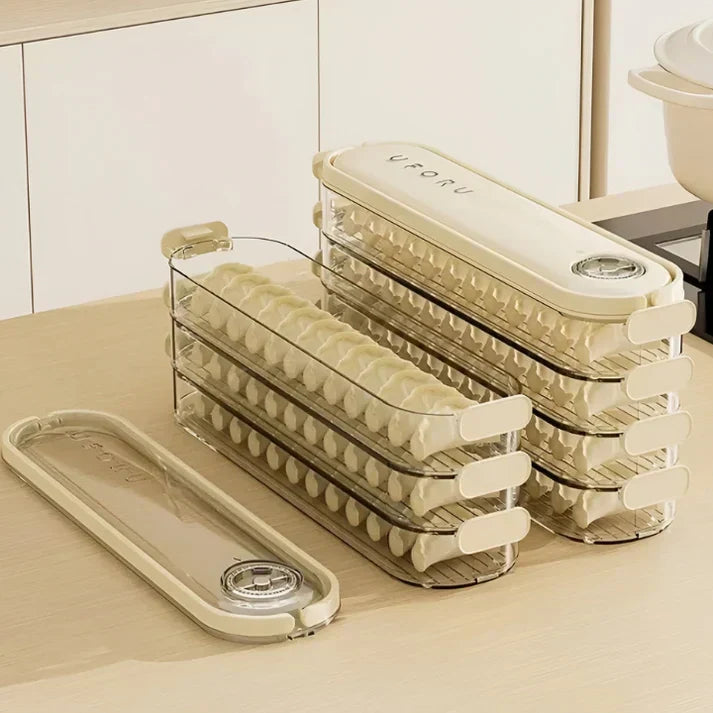 Stackable Storage Box with Lid - FridgeStack-White-Nora Luxe