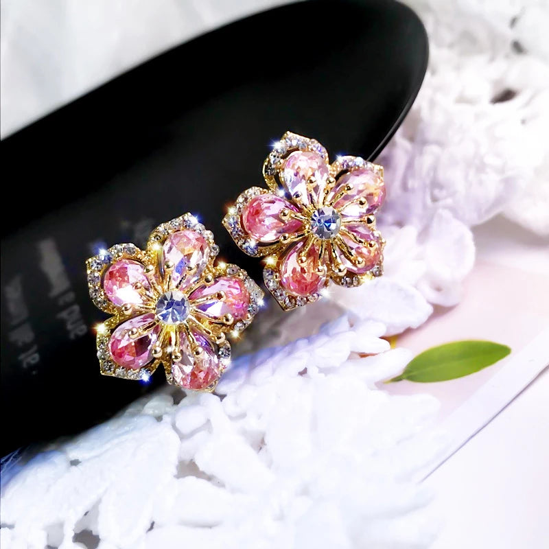 Sterling Zirconia Rainbow Earrings - Jasmin-Nora Luxe