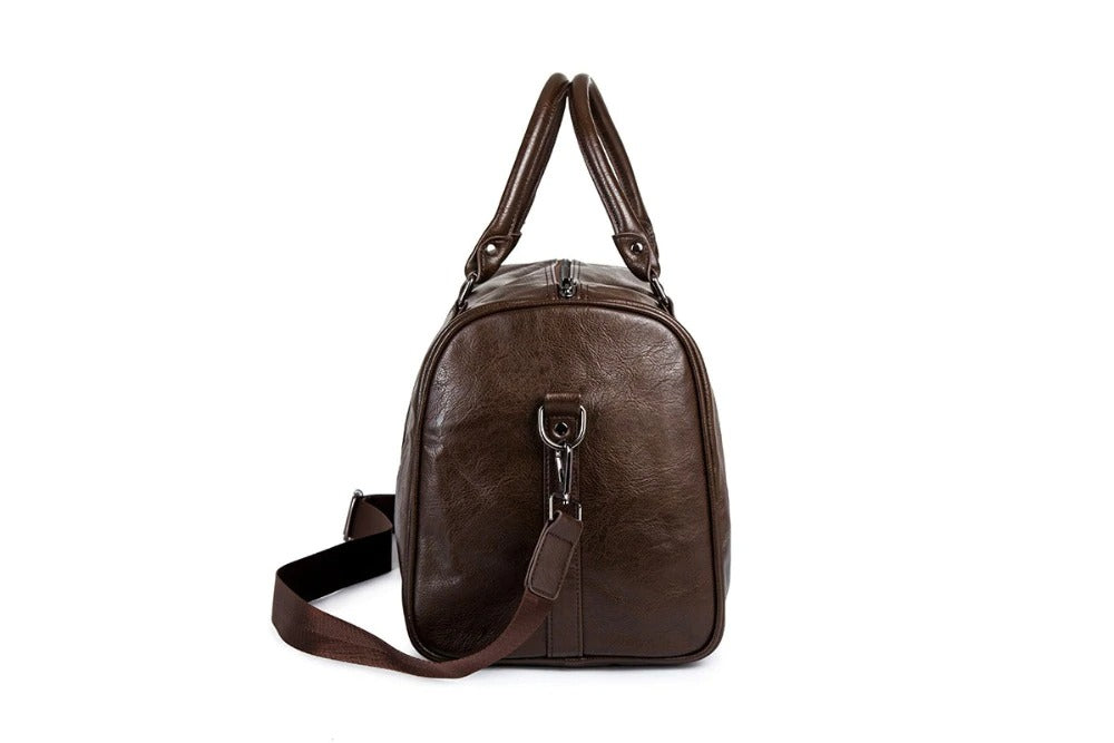 Large-Capacity Leather Travel Duffel – Lightweight & Durable Carry-On Bag