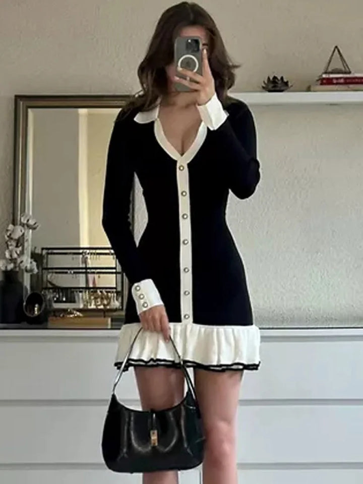 Strap mini dress with back cutout and bandage design – Amira-Black-S-Nora Luxe