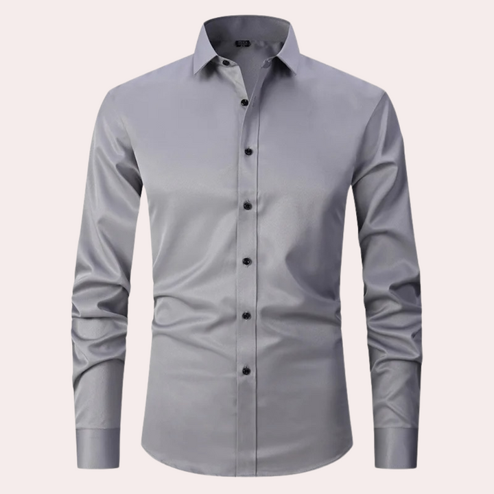 Stretch Shirt for Men - Luca-Gray-S-Nora Luxe