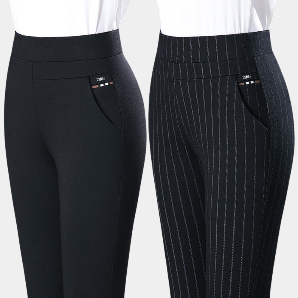 Stretchable Ladies' Trousers for Optimal Comfort - Mira-Black-M-Nora Luxe