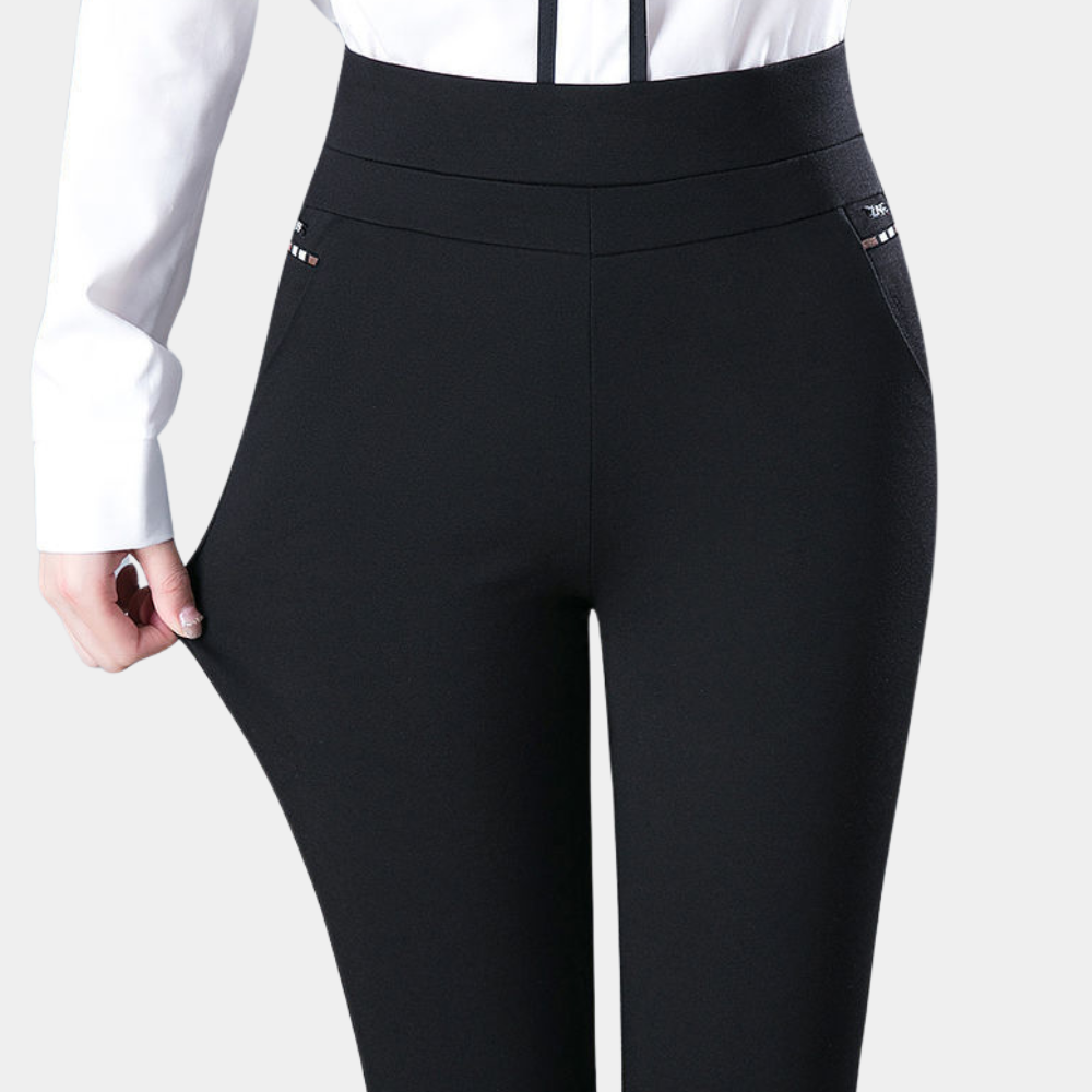 Stretchable Ladies' Trousers for Optimal Comfort - Mira-Black-M-Nora Luxe