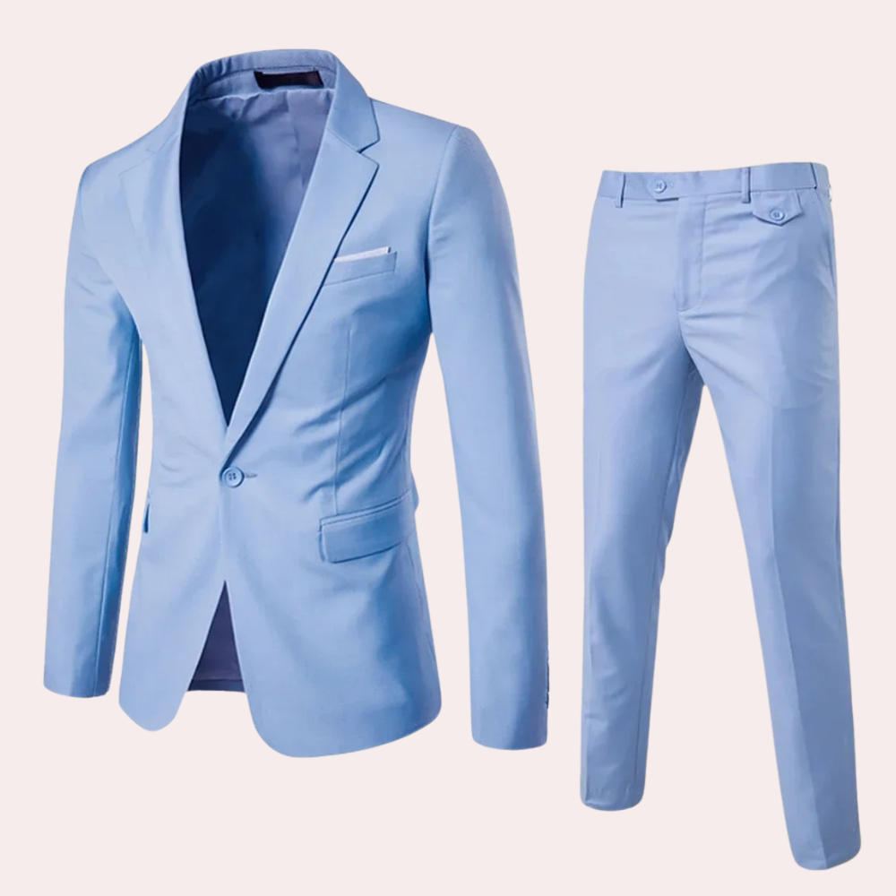 Stylish and Comfortable Men’s Suit - Maxim-Light Blue-S-Nora Luxe