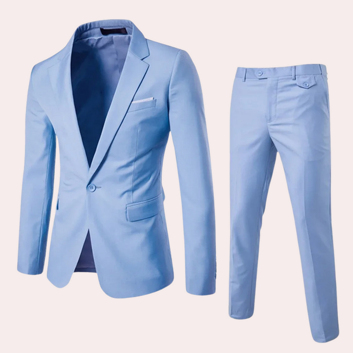Stylish and Comfortable Men’s Suit - Maxim-Light Blue-S-Nora Luxe