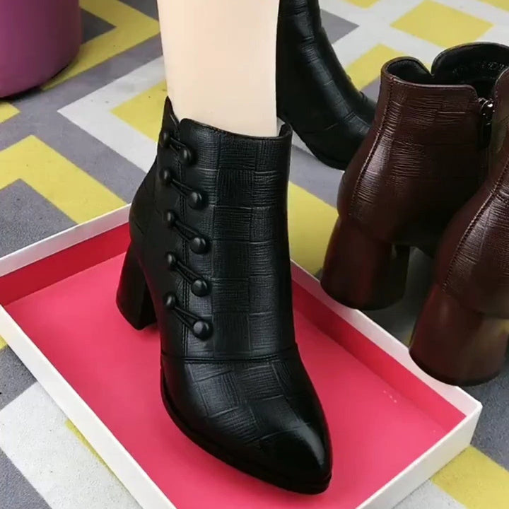 Stylish Ankle Boots with Heels - Isabella-Black-2.5-Nora Luxe