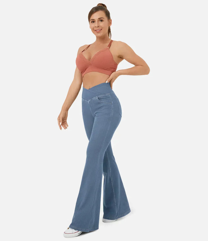 Stylish Bootcut Jeans for Women - Rosa-Light Blue-S-Nora Luxe