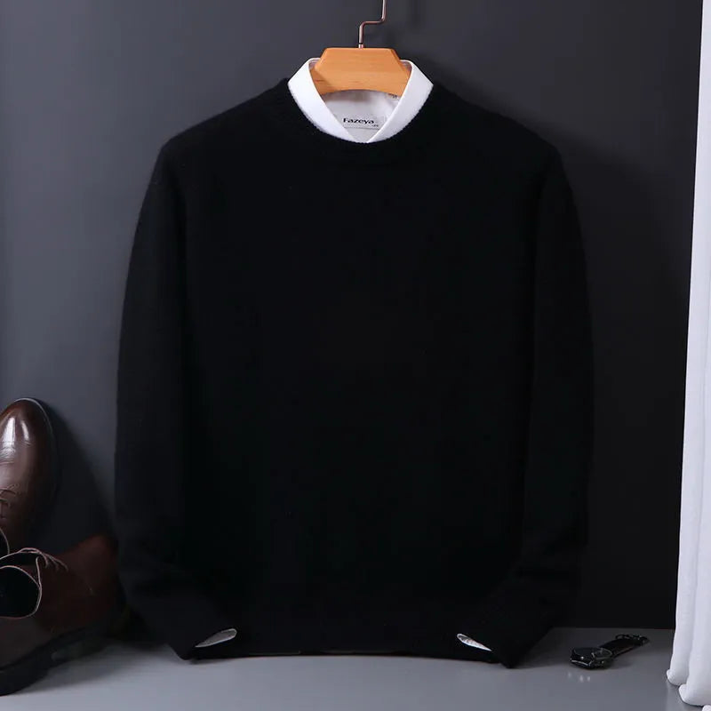 Stylish Cashmere Men's Sweater - Oliver-Black-XS-Nora Luxe