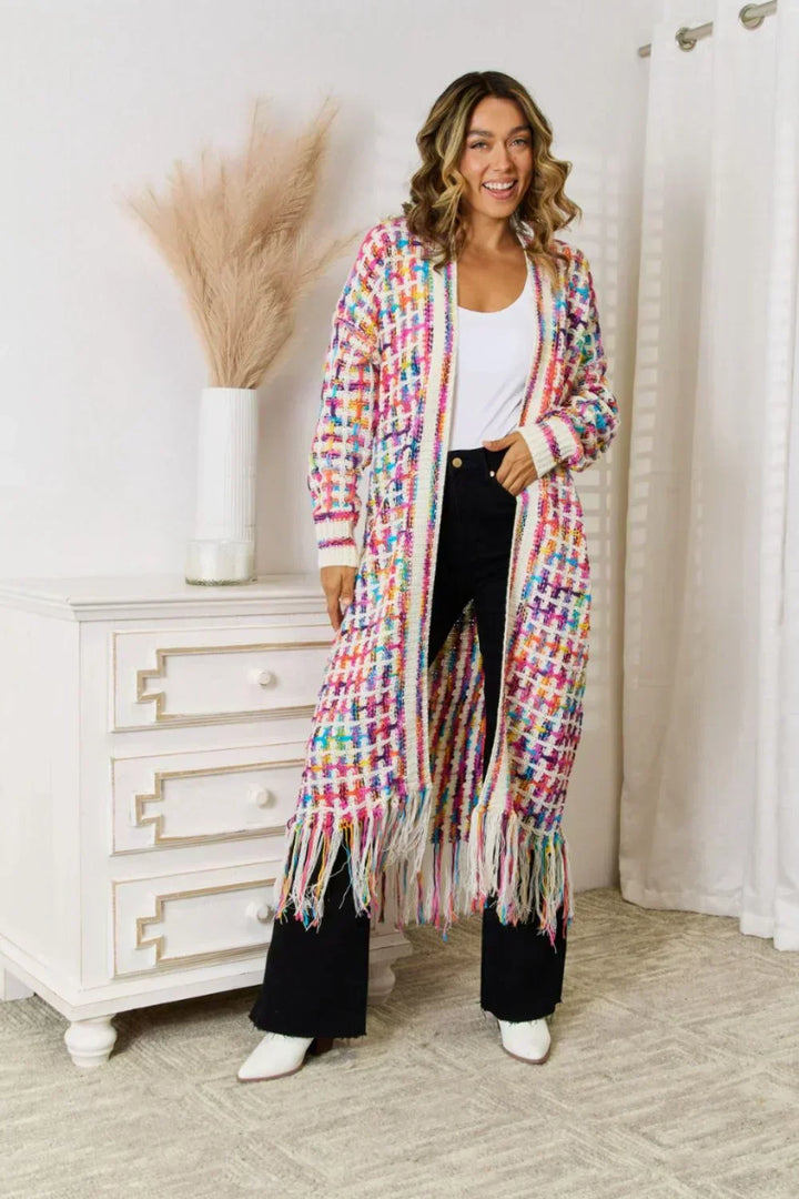 Stylish Colored Cardigan for Women - Aurora-Red/White-S-Nora Luxe