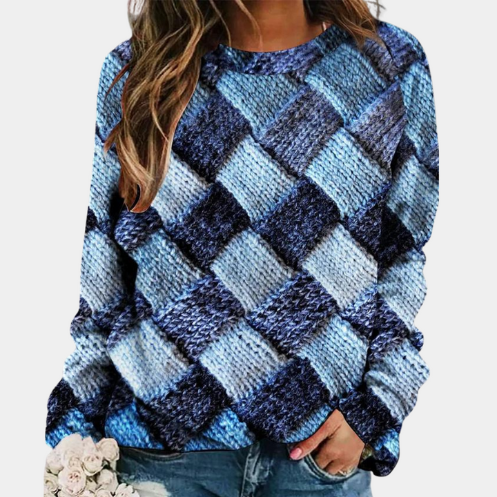 Stylish Colored Ladies Sweater - Camilla-Blue-XS-Nora Luxe