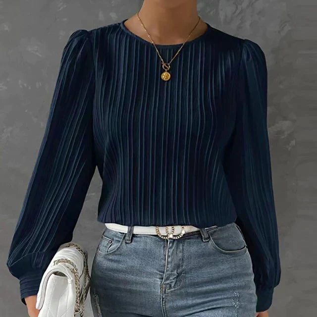 Stylish Comfortable Women's Sweater - Evelina-Dark blue-S-Nora Luxe