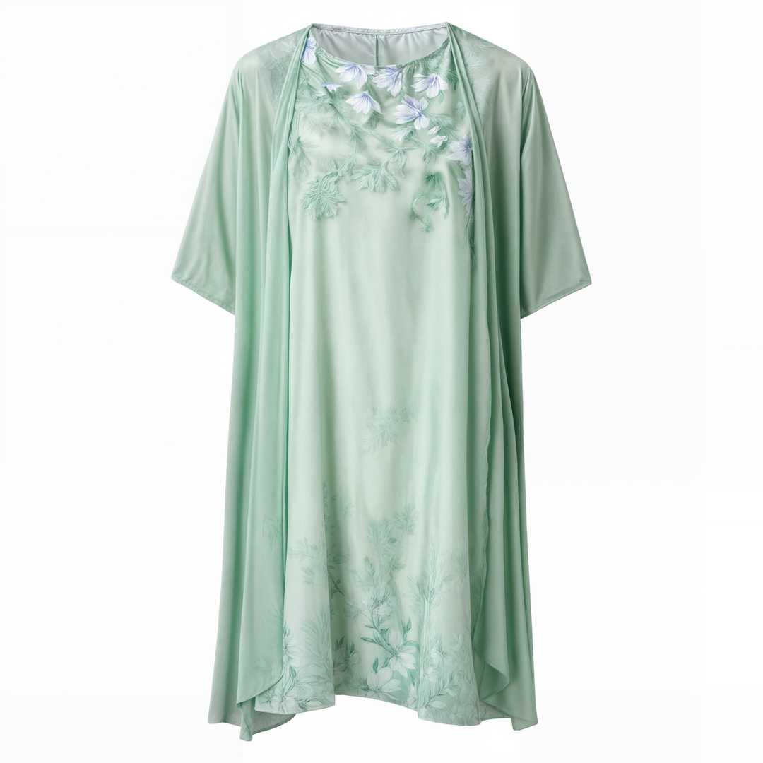 Stylish Floral A-Line Dress with Waistcoat for Women – Miray-Blue Star-M-Nora Luxe