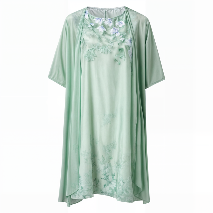 Stylish Floral A-Line Dress with Waistcoat for Women – Miray-Blue Star-M-Nora Luxe