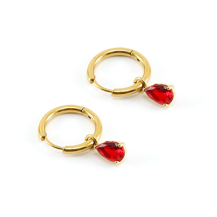 Stylish Garnet Birthstone Jewelry Set - Liora-Earrings-Nora Luxe