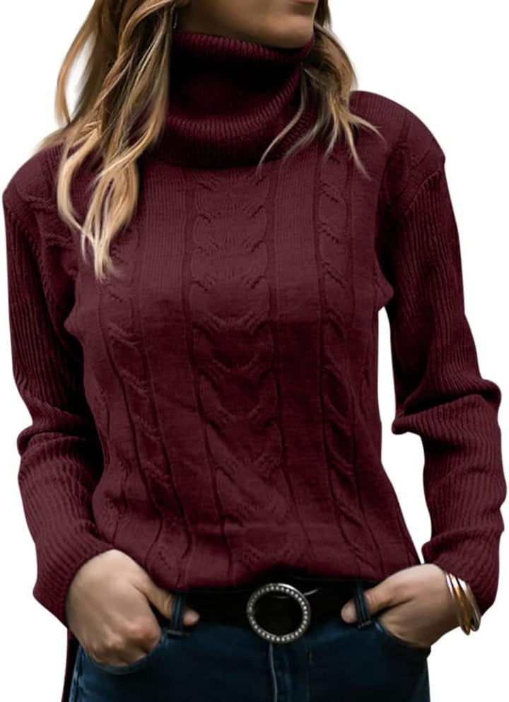 Stylish Knitted Women's Turtleneck - Denise-Apricot-S-Nora Luxe