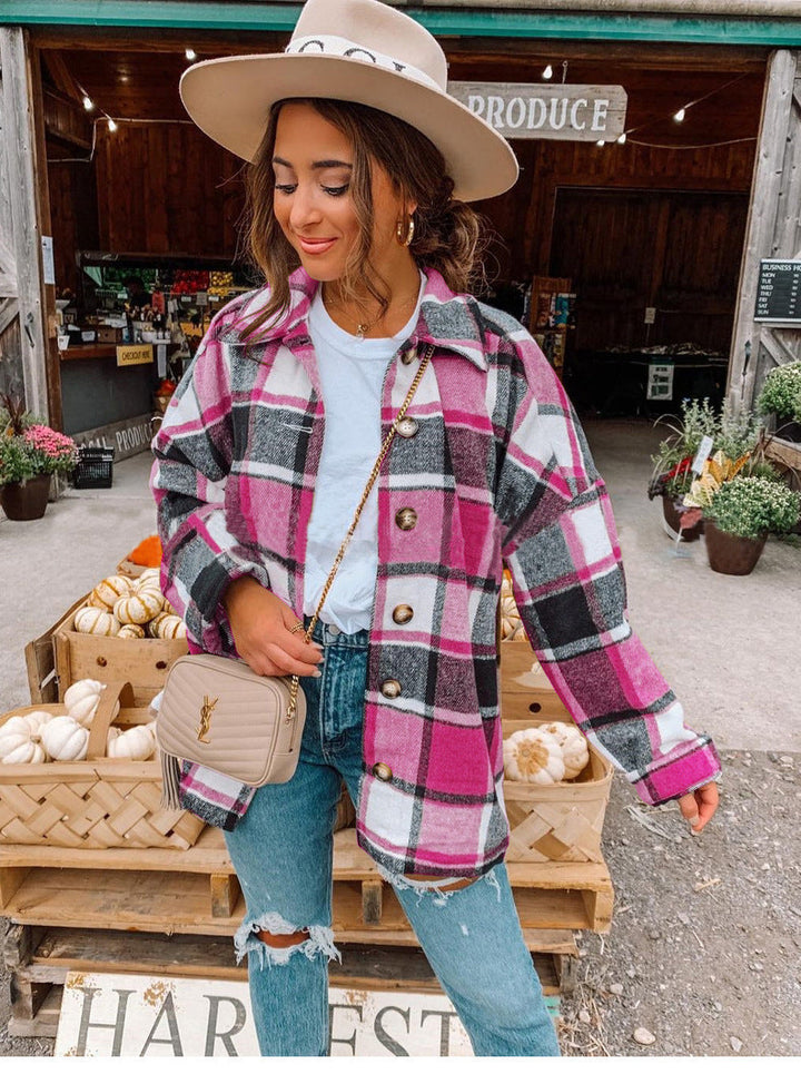 Stylish Ladies' Autumn Cardigan - Sophie-Fuchsia Accent-S-Nora Luxe