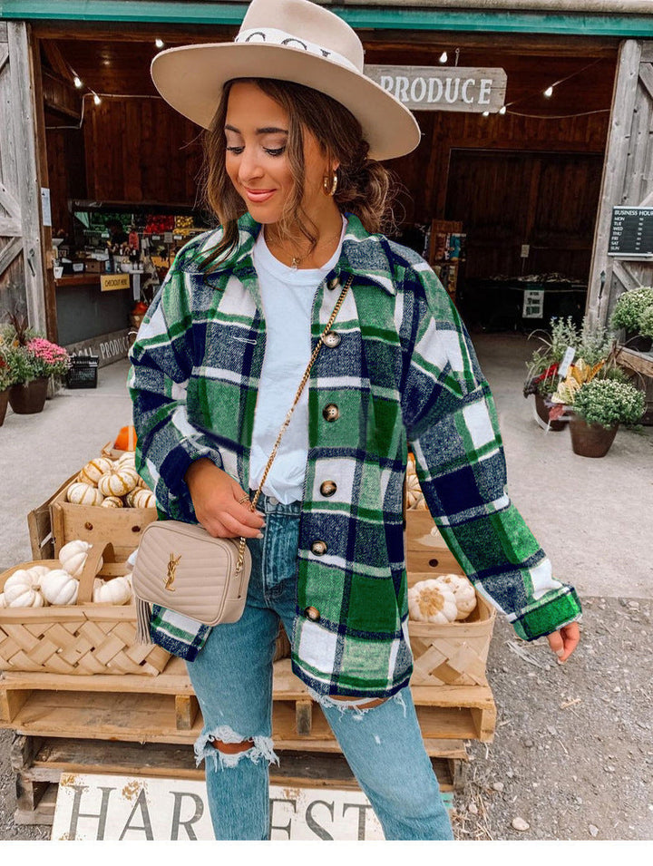 Stylish Ladies' Autumn Cardigan - Sophie-Green Accent-S-Nora Luxe