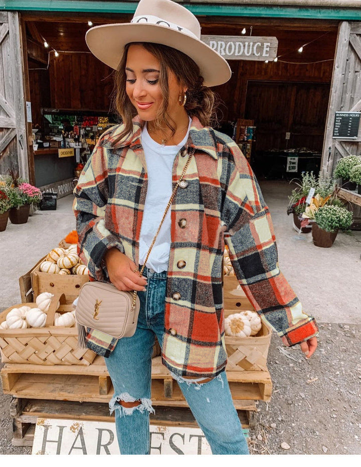 Stylish Ladies' Autumn Cardigan - Sophie-Orange Accent-S-Nora Luxe