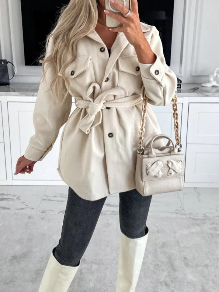 Stylish Ladies Blazer - Elina-Khaki-S-Nora Luxe