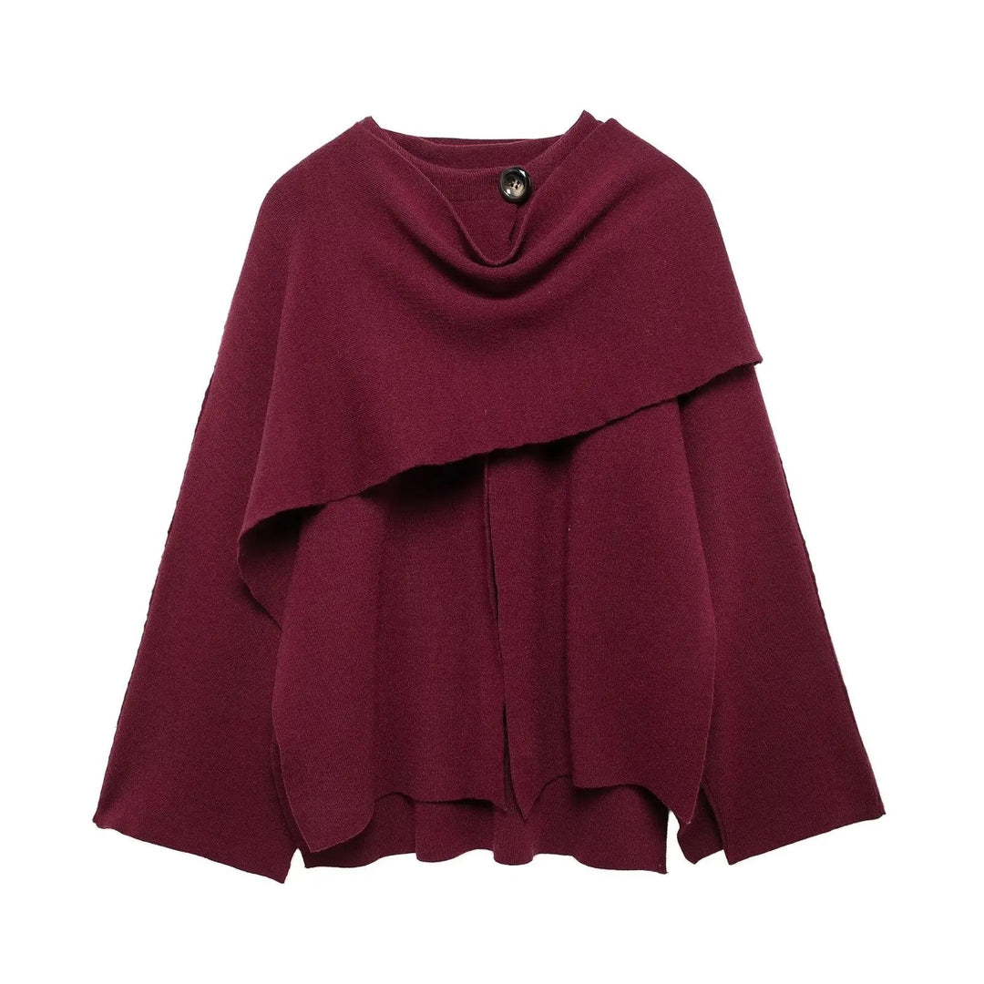 Stylish Ladies Winter Poncho - Ella-Dark blue-S-Nora Luxe