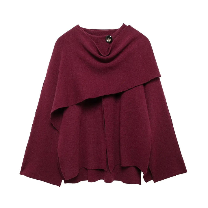 Stylish Ladies Winter Poncho - Ella-Dark blue-S-Nora Luxe