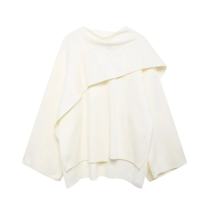 Stylish Ladies Winter Poncho - Ella-Dark blue-S-Nora Luxe