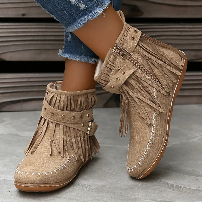 Stylish Ladies Winter Shoes - Sienna-Beige-3.5-Nora Luxe