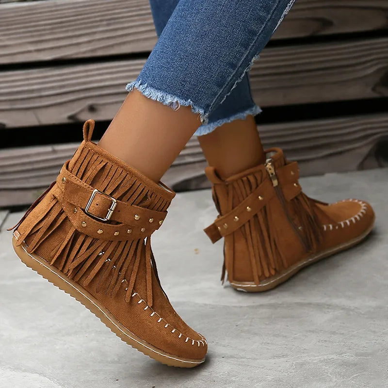 Stylish Ladies Winter Shoes - Sienna-Beige-3.5-Nora Luxe