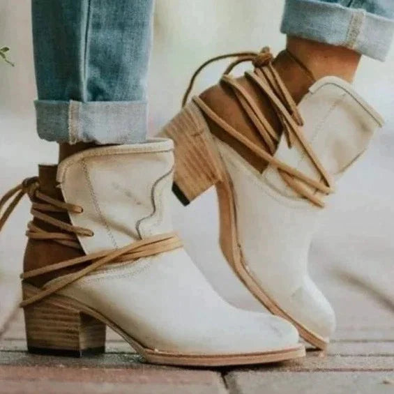 Stylish Leather Ladies' Boots - Celeste-Beige-3.0-Nora Luxe