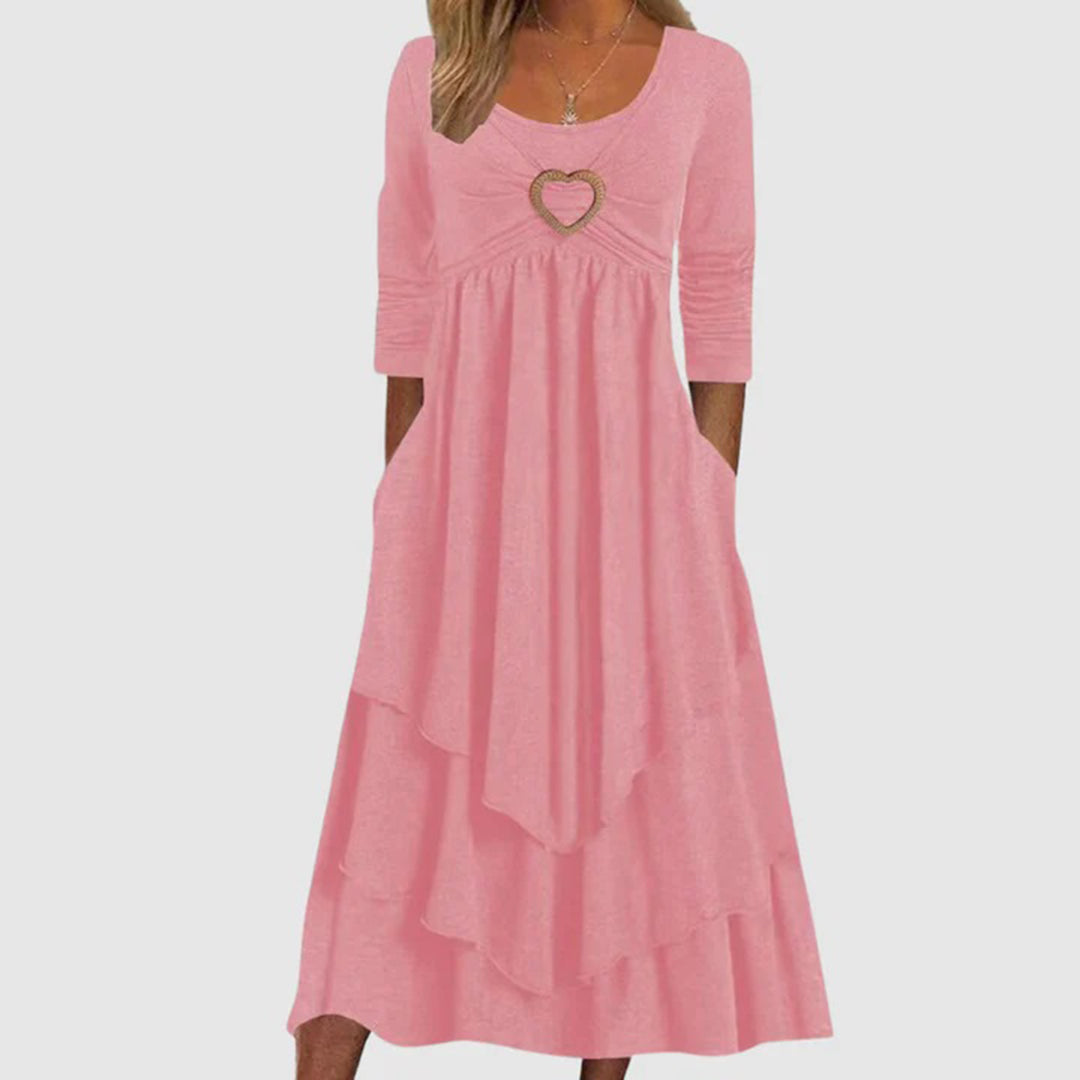 Stylish Long Dress - Naomi-Pink-S-Nora Luxe
