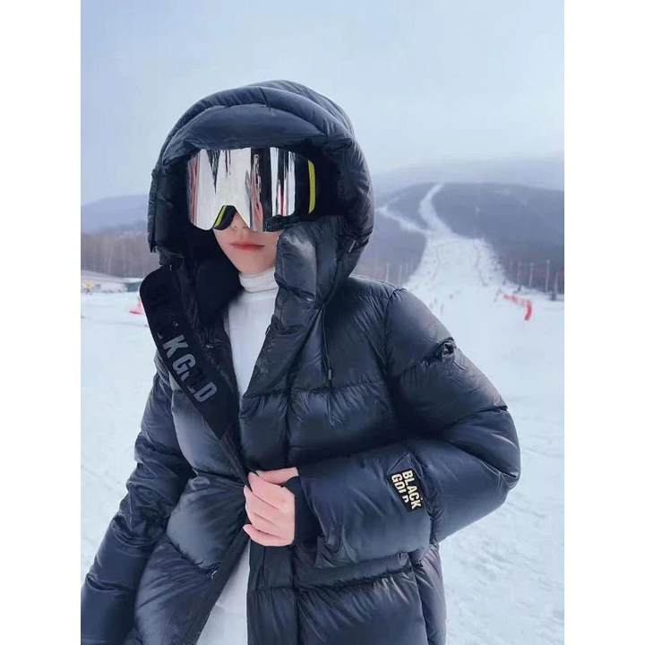 Stylish Long Quilted Winter Coat for Women - Mila-Black-S-Nora Luxe