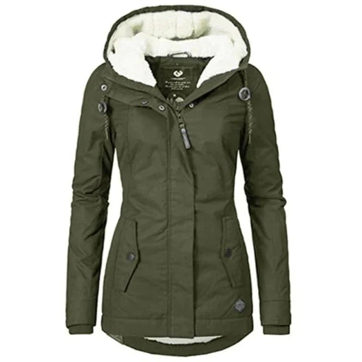 Stylish Long Women's Winter Coat - Lina-Green-S-Nora Luxe