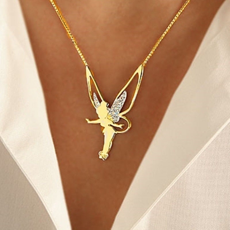 Stylish Lucky Fairy Necklace - Faylin-Gold-Nora Luxe