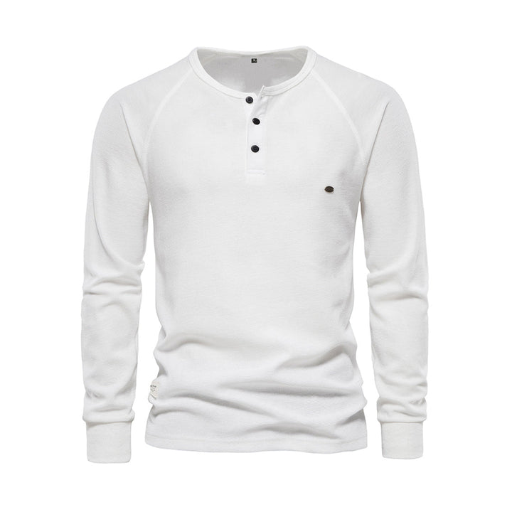 Stylish Men's Long Sleeve Shirt - Milo-White-S-Nora Luxe