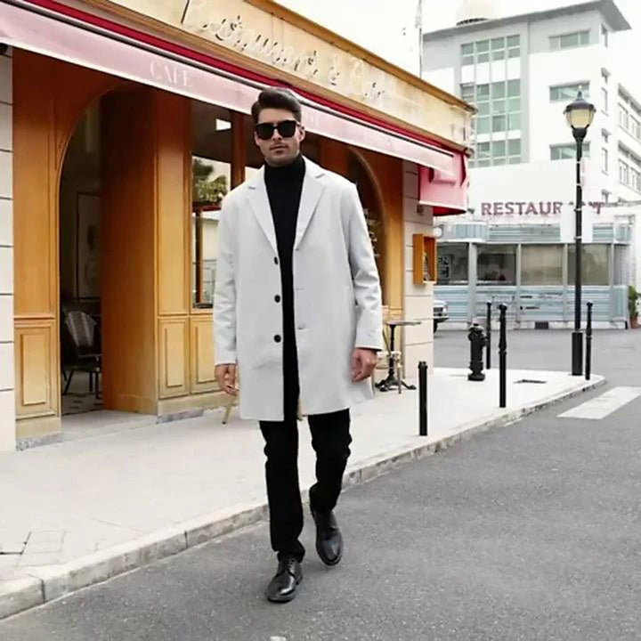 Stylish Men's Winter Coat - Atticus-Gray-M-Nora Luxe