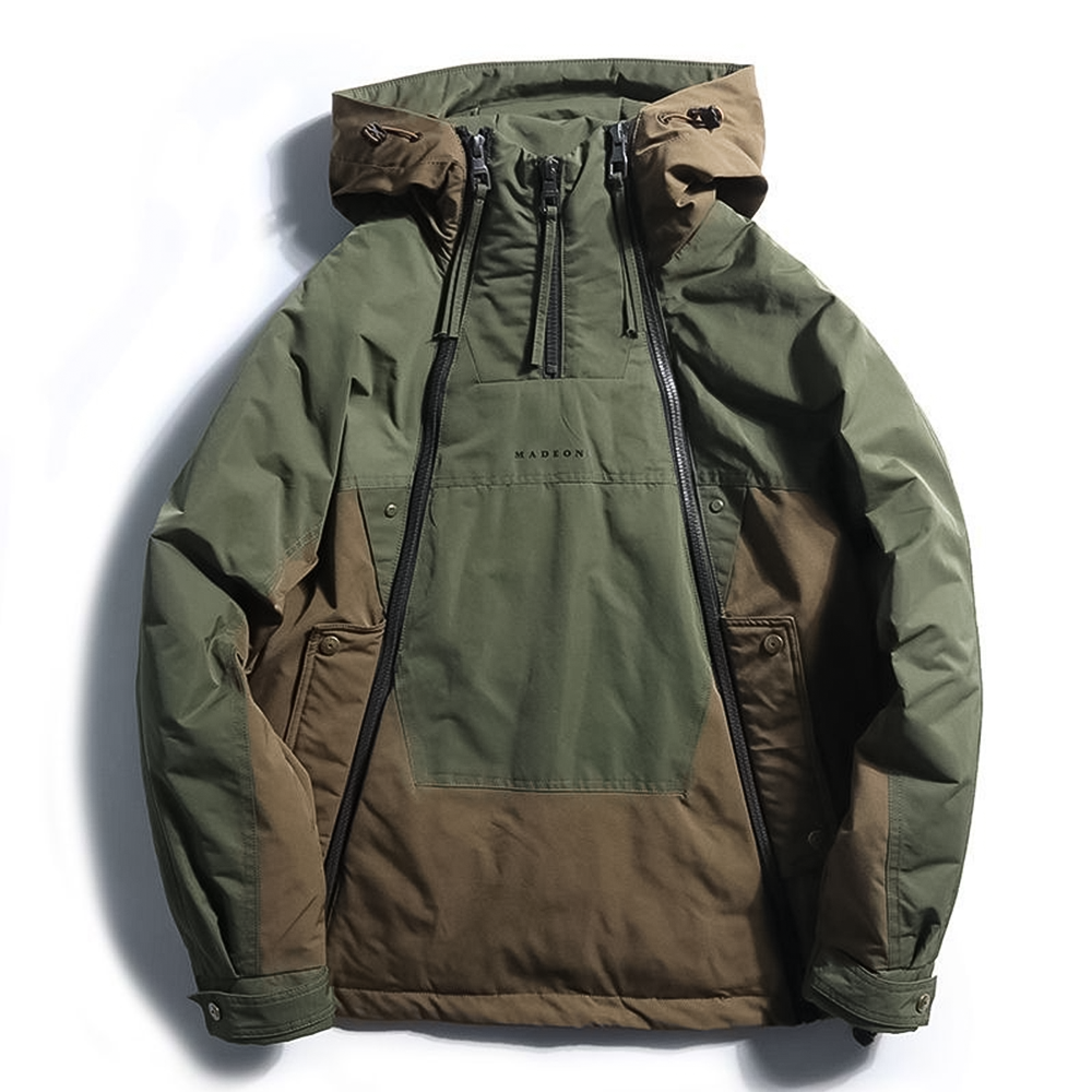 Stylish Men's Winter Jacket with Double Zip - NORDON-Green-S-Nora Luxe
