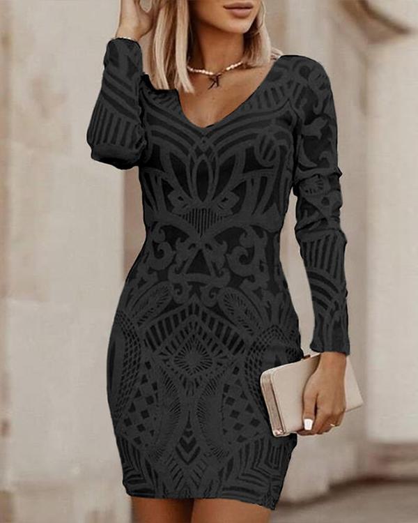 Stylish Mini Dress with V-Neck - Sienna-Black-S-Nora Luxe