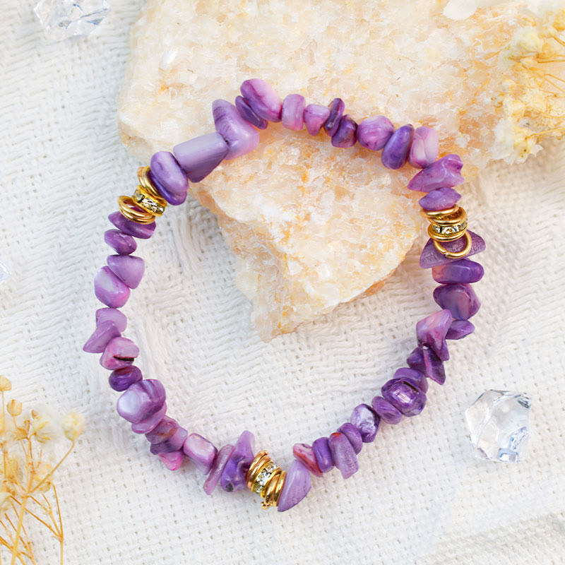 Stylish Natural Stone Crystal Beads Bracelet - Celine-White Turquoise-Nora Luxe